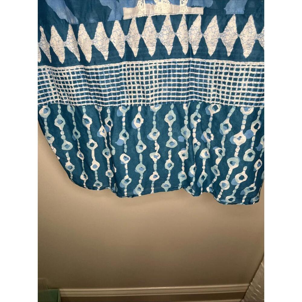 Soft Surroundings Blue And White Tunic 100% Cotton Summer Boho Size PL - Picture 4 of 8